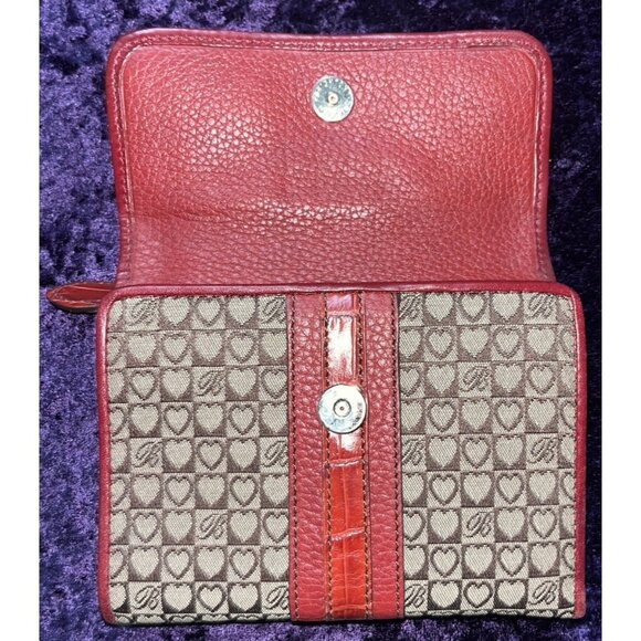 Brighton Purse Matching Wallet Joanna Red Brown Heart Logo Purse Mini Handbag - Picture 6 of 15